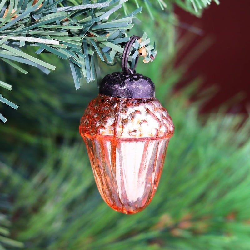 Indian-Shelf IndianShelf 50 Pieces Bulk Glass Acorn Colourful Felt Ornaments for Christmas Tree Thanksgiving Table Dcor Acorn Decorations for Christmas Tree Halloween New Year Valentine Day Party Decor - Image 3