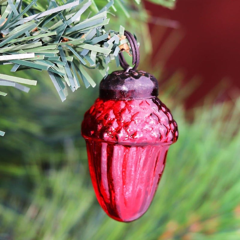 Indian-Shelf IndianShelf 50 Pieces Bulk Glass Acorn Colourful Felt Ornaments for Christmas Tree Thanksgiving Table Dcor Acorn Decorations for Christmas Tree Halloween New Year Valentine Day Party Decor - Image 5