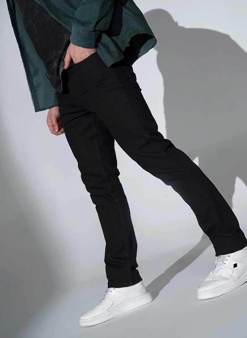 هوبرهولمي Slim Fit Black Jeans for Men, Clean Look