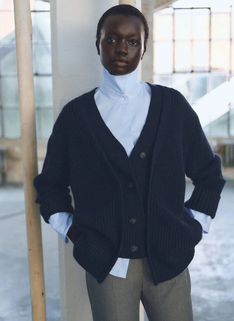 مانجو Fitted Cotton Shirt