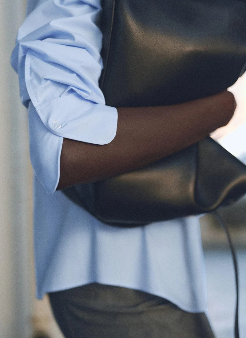 مانجو Fitted Cotton Shirt