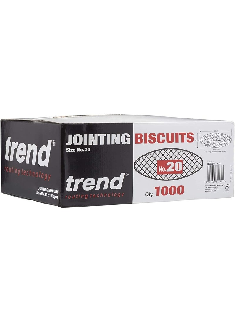 Trend Trend 1000pcs Certified Beechwood No. 20 Joining Biscuits for Woodworking, Joinery, Furniture Framing, BSC/20/1000  - Image 4
