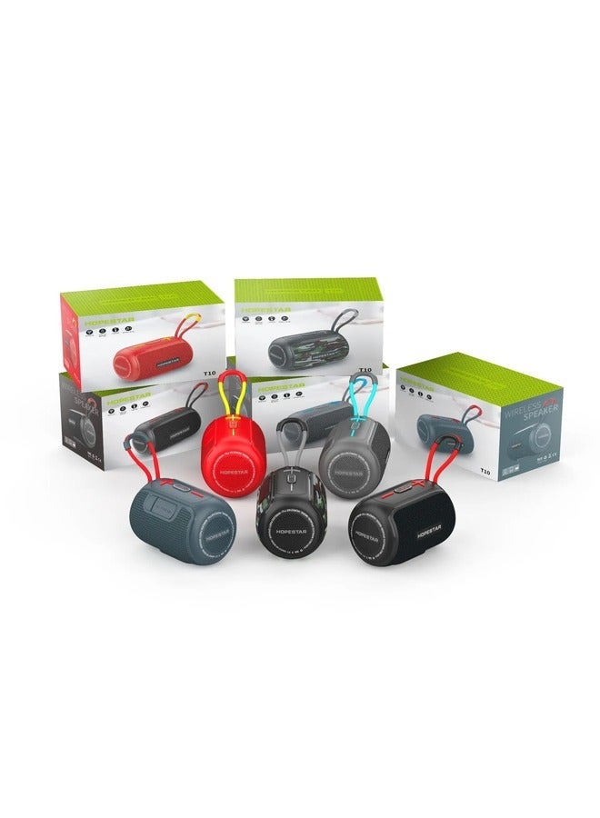 HOPESTAR T10 Mini Bluetooth Speaker Portable Audio Column Wireless Outdoor Radio Waterproof Subwoofer Music Player FM TF/AUX/USB - Image 3