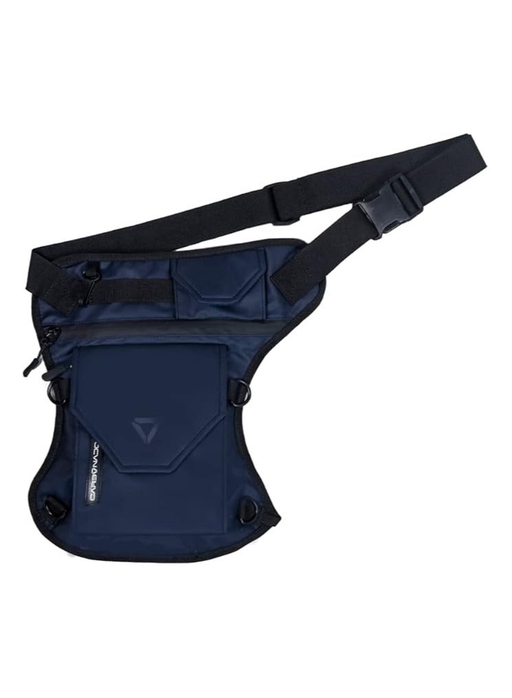 CARBONADO Carbonado Vector Unisex Waist Bag | Multipurpose Utility Cross Body Bag | Water Repellent | Strap to Leg or Hip | for Travel, Outdoor and Adventures, Dark Blue, Travel Accessories - Image 1