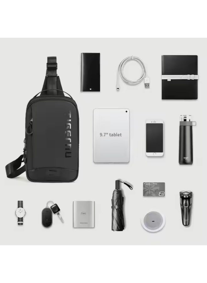 حقيبة كتف Tigernu مقاومة للماء موديل T-S8189 باللون الأسود - Image 5