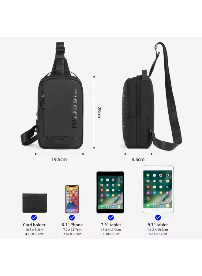 حقيبة كتف Tigernu مقاومة للماء موديل T-S8189 باللون الأسود - Image 2