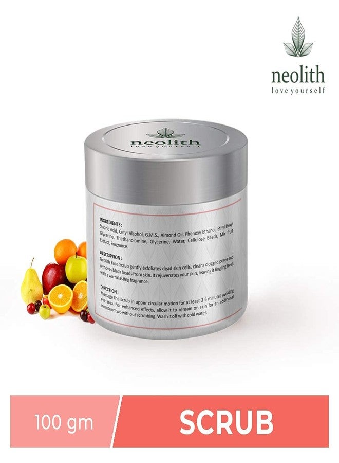 Neolith Mix Fruit Scrub || Winter Scrub || Gentle Exfoliating Face Scrub For Dry and Dull skin, Removes dead skin, Reduce Blackheads & Whiteheads, With Almond Oil, ECOCERT Certified raw materials, Paraben & Sulphate Free -100 gm || For Women & Men - Image 4