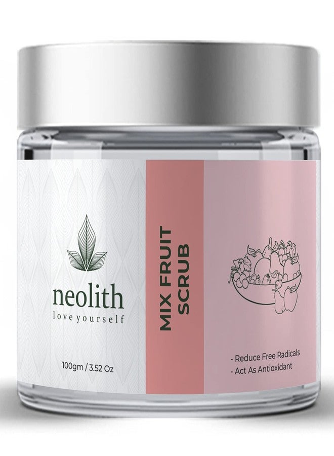 Neolith Mix Fruit Scrub || Winter Scrub || Gentle Exfoliating Face Scrub For Dry and Dull skin, Removes dead skin, Reduce Blackheads & Whiteheads, With Almond Oil, ECOCERT Certified raw materials, Paraben & Sulphate Free -100 gm || For Women & Men - Image 1