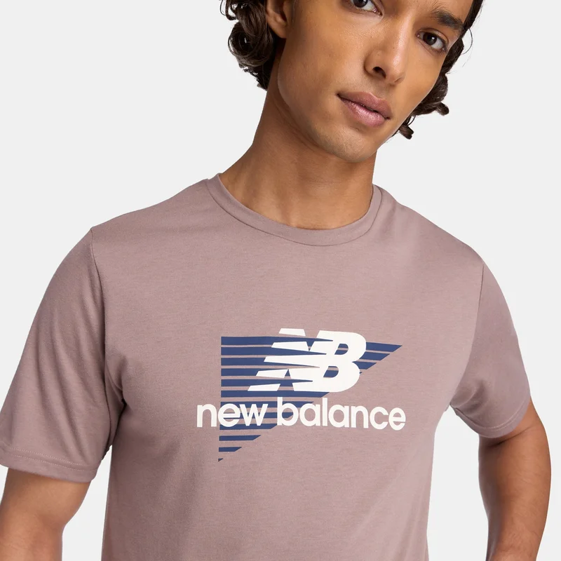 New Balance Beige Men's Heathertech Graphic T-Shirt for Men | Best Price UAE