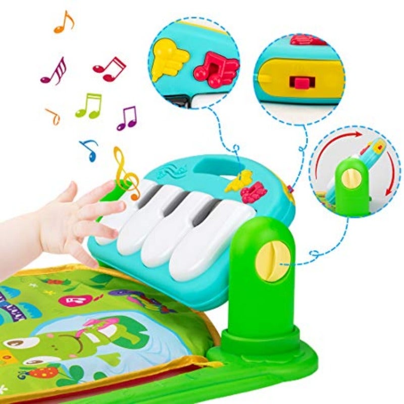 Baby Gym Play Mat and Play Piano Gym with Tummy Time Mat Musical Light Activity Center for Infants Toddlers Chrismas Birthday Toy Play Mat for Newborn - Image 3