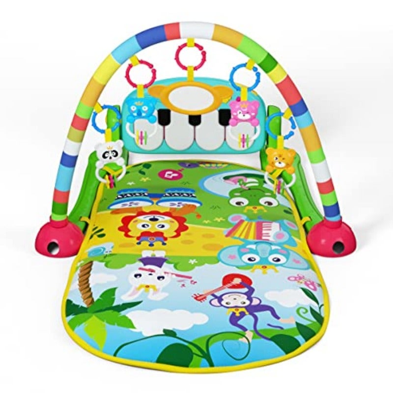 Baby Gym Play Mat and Play Piano Gym with Tummy Time Mat Musical Light Activity Center for Infants Toddlers Chrismas Birthday Toy Play Mat for Newborn - Image 1