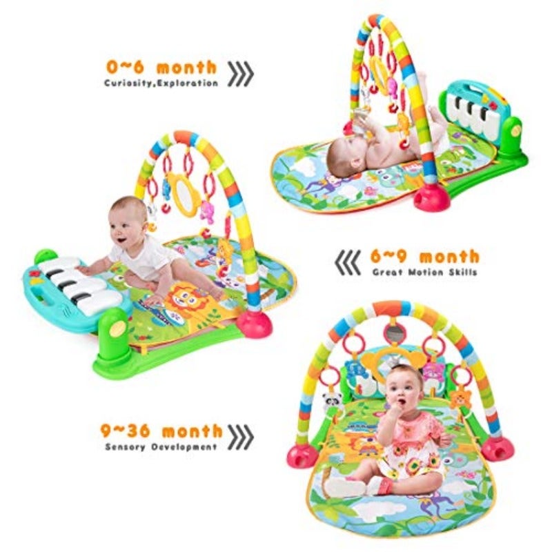 Baby Gym Play Mat and Play Piano Gym with Tummy Time Mat Musical Light Activity Center for Infants Toddlers Chrismas Birthday Toy Play Mat for Newborn - Image 4