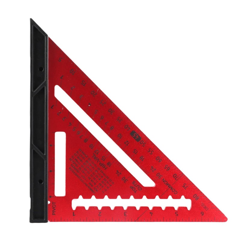 Red Aluminum Alloy Carpenter Square With Level And Removable Short Ruler - Image 2