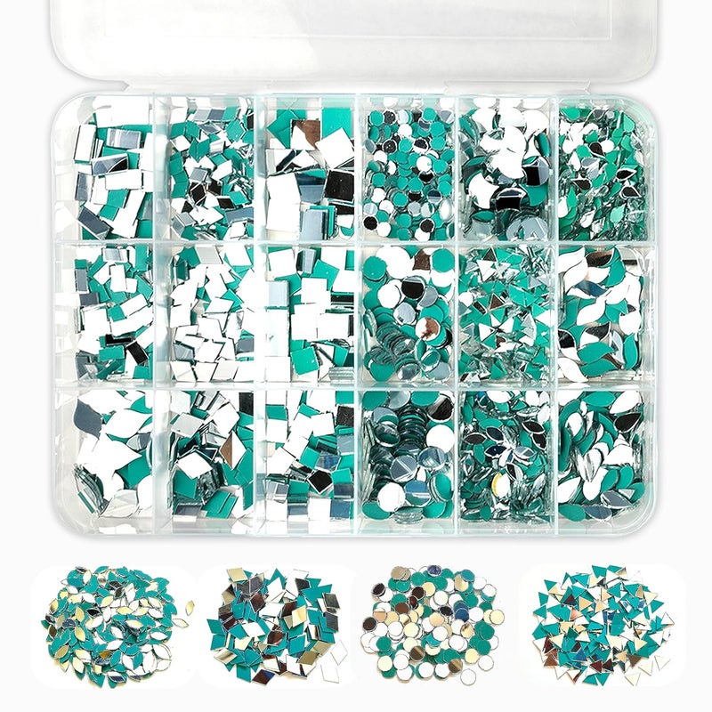 twinster Mirrors for Craft Work 18 Different Shapes 2450 Total Pieces Lippan Art Craft Materials Kit Decorative Mirrors DIY Best Kit - Image 1