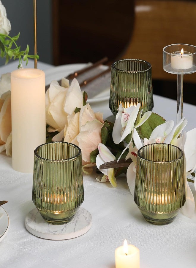 LAMORGIFT 12 Pcs Large Green Candle Holder for Wedding Table Decor-3.15"×3.15" Green Votive Candle Holders for Rustic Wedding Centerpieces, Bridal Shower Decor, Tea Party Decorations - Image 5