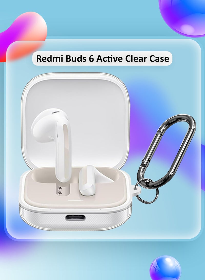 CATANES TPU Protective Cover for Redmi Buds 6 Active Case - with Lightweight Slim Design and Metal Keychain - Clear - Image 2