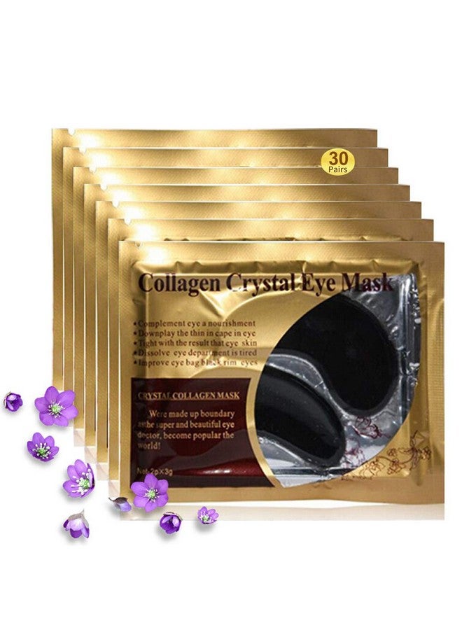 Felico Eye Mask 30 Pairs Collagen Under Eye Patches Black Crystal Eye Gel Pads For Reducing Dark Circles Lighten Wrinkles Antiaging Moisturizing Fine Lines Eye Bags Puffiness Women Men - Image 1