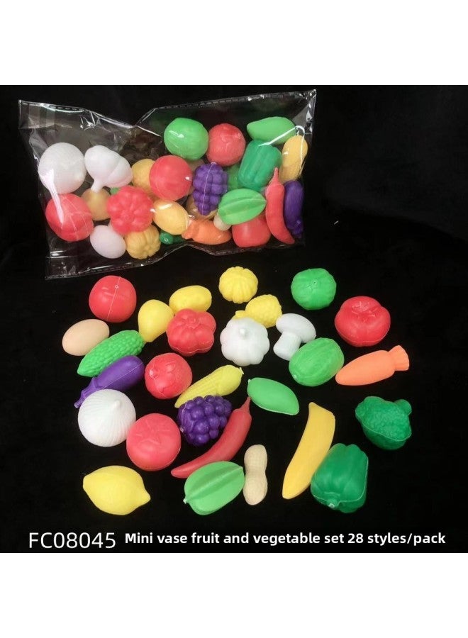 Toy Accessories Children's Playhouse Ornaments Fruits And Vegetables Food Simulation Toys Mini-Specifications:Mini Bottle-blown Foods 16 Styles/pack