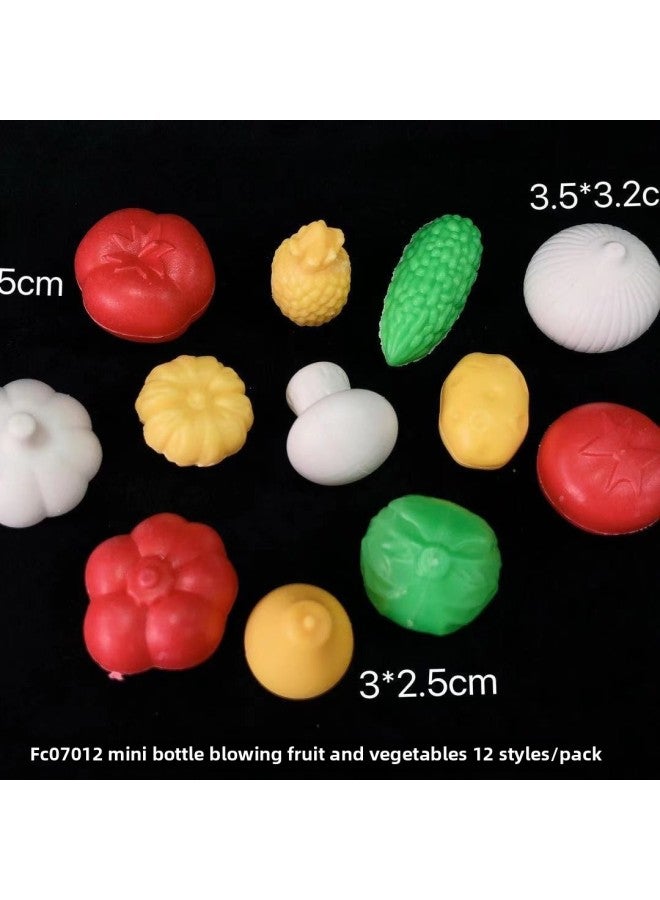 Toy Accessories Children's Playhouse Ornaments Fruits And Vegetables Food Simulation Toys Mini-Specifications:Mini Bottle-blown Foods 16 Styles/pack