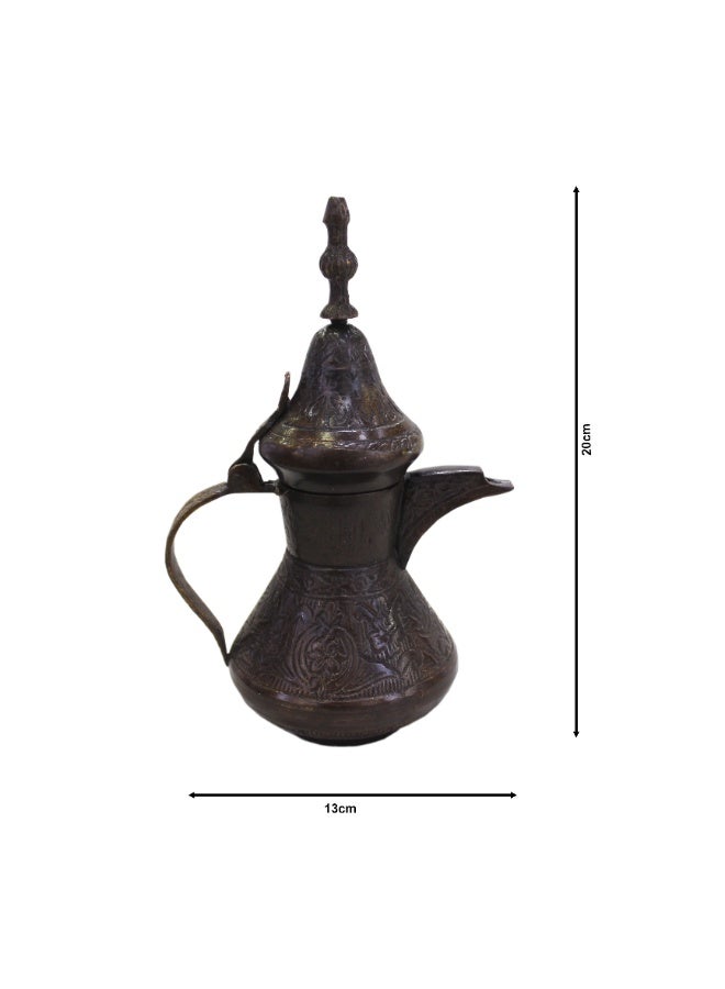 إبريق قهوة/دلة عربي عتيق الطراز، مصنوع من النحاس المنحوت بدقة | DLHH4C - Image 3