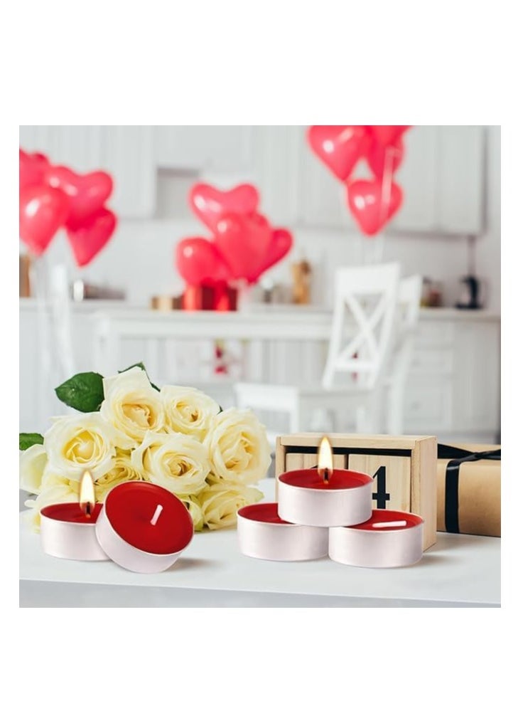 Generic Red Tea Light Candles Unscented Small Decor Candles Mini Tealight Candles for Birthday Christmas Wedding Party Decoration (Pack of 50 Pieces)  - Image 2