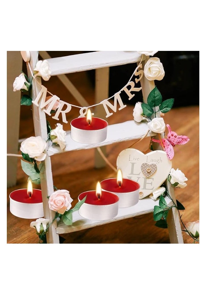 Generic Red Tea Light Candles Unscented Small Decor Candles Mini Tealight Candles for Birthday Christmas Wedding Party Decoration (Pack of 50 Pieces)  - Image 3