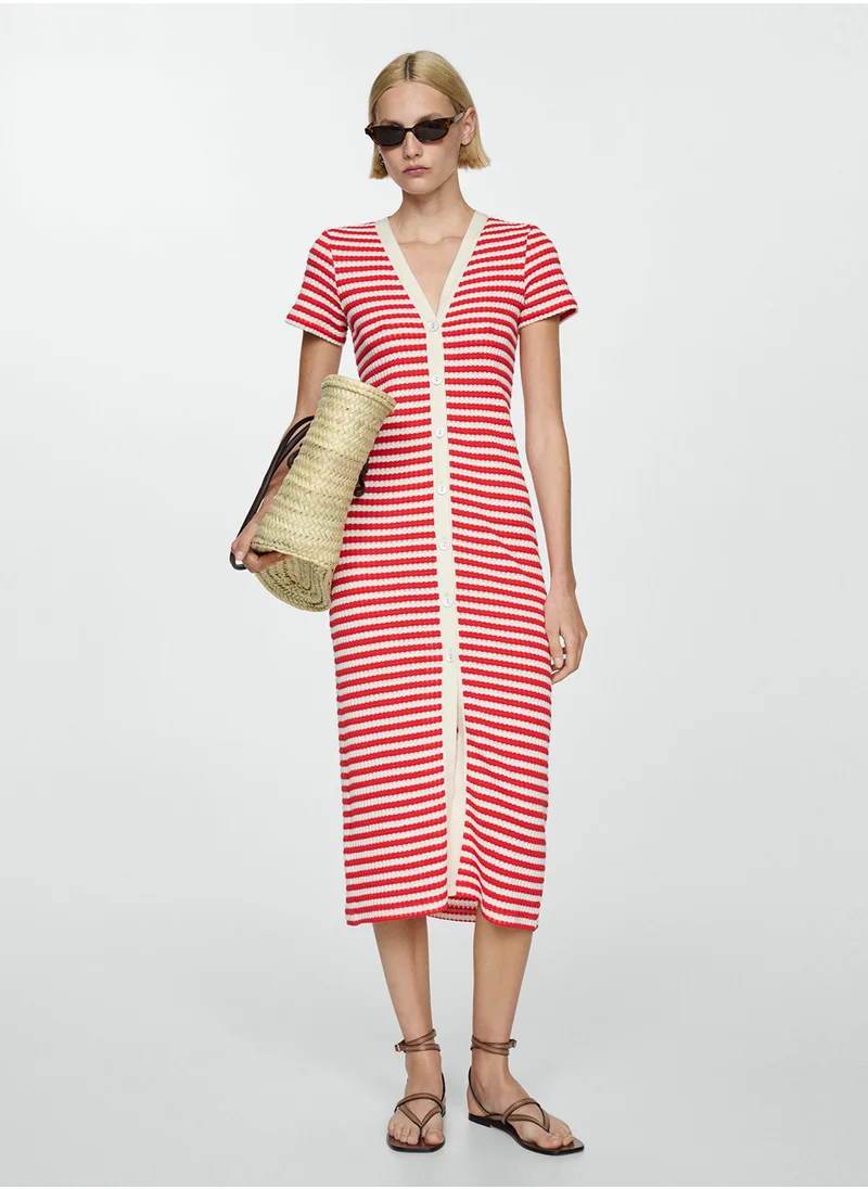 MANGO Essential Button Crochet Dress