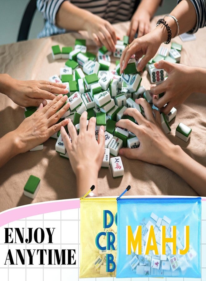 Sunnymove 4 Pack 14 x 10 Inch Large Mahjong Tile Storage Bag American Mahjong Empty PVC Clear Case Waterproof Zippered Storage Tile Holder Rack Bag for Game Lover Gift Travel, Case Only - Image 5