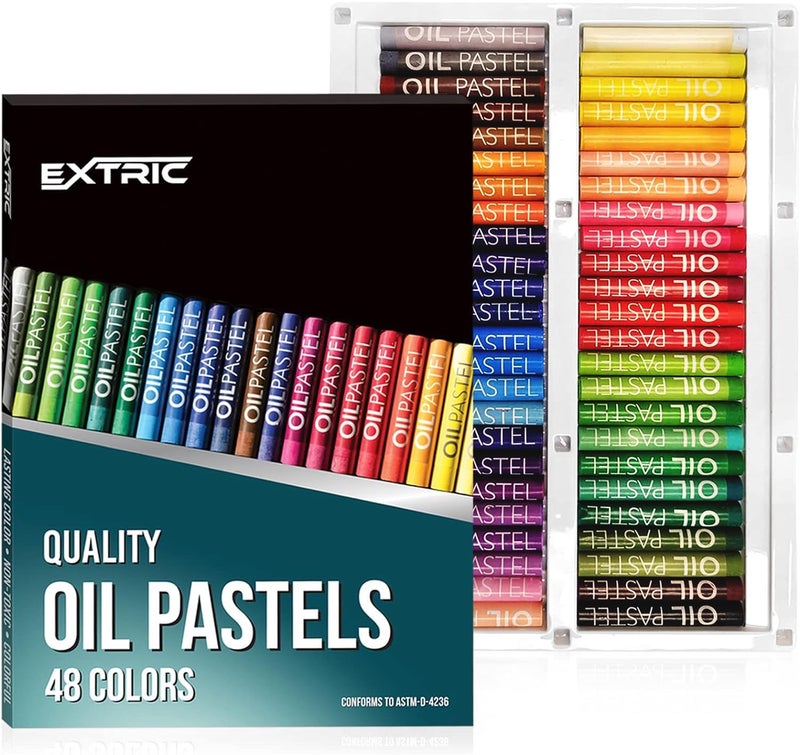 EXTRIC Oil Pastels 48 Count Soft Pastels for Kids Artists