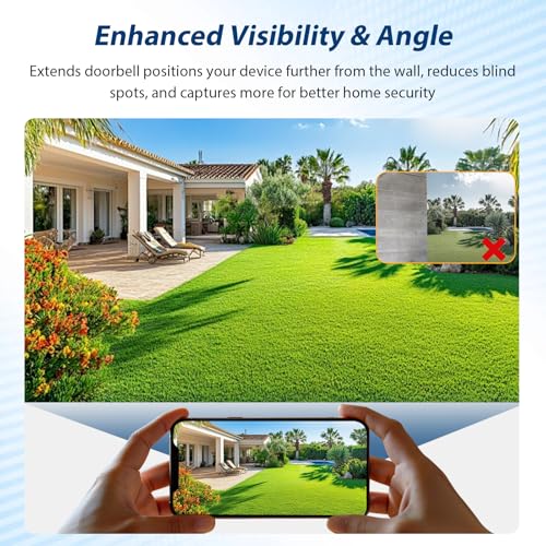 DNSbabi Stainless Steel Doorbell Mount for Ring(2nd Gen - 2020 Release), Doorbell Extender Mount, Adjustable 3.5" to 5.9", Better Visibility and Angle, for Home Rentals, Office - Image 4