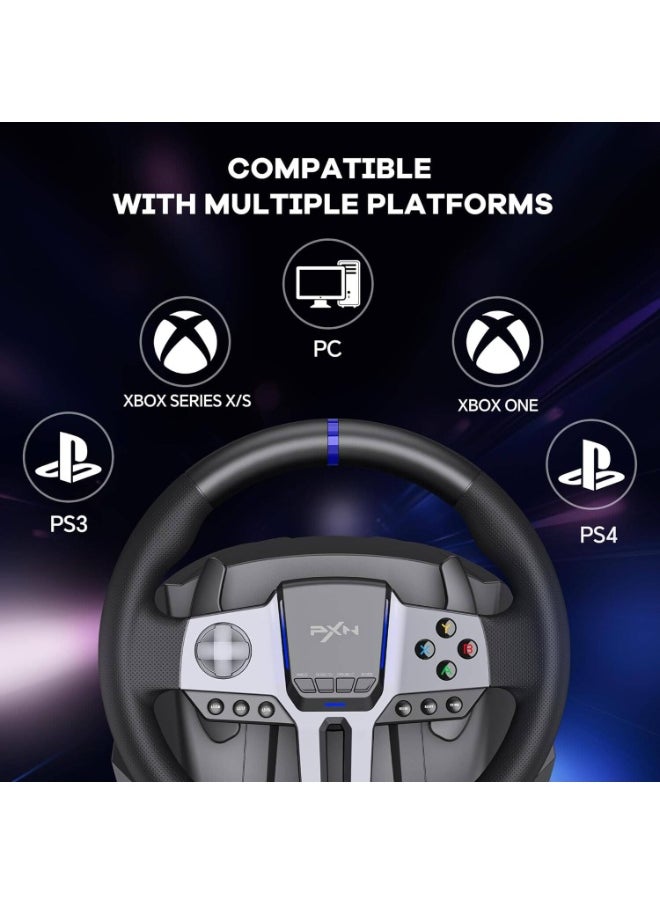 Generic - V9 Gen2 900° Professional Gaming Racing Wheel with Pedals & 6-Speed Gear Shifter – Open Box (New, Unused) - Image 1