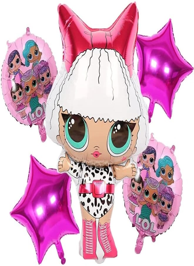 Highland HIGHLAND 5 Pcs LOL Balloons for LOL Birthday Party Decoration – LOL Birthday Decoration Supplies – LOL theme Birthday – Lol Birthday Party supplies for Girls 