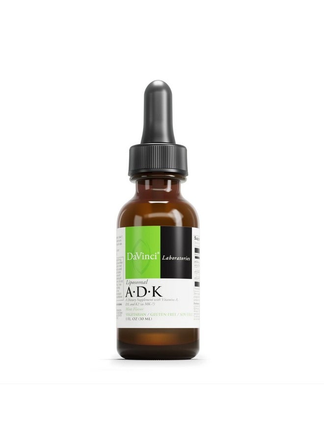 Davinci DAVINCI Labs Liposomal ADK - Liquid Dietary Supplement to Support Immune System, Bone and Heart Health* - with Vitamin A, Vitamin D3 and Vitamin K2 - Gluten-Free - Vegetarian - 30 ml  - Image 1