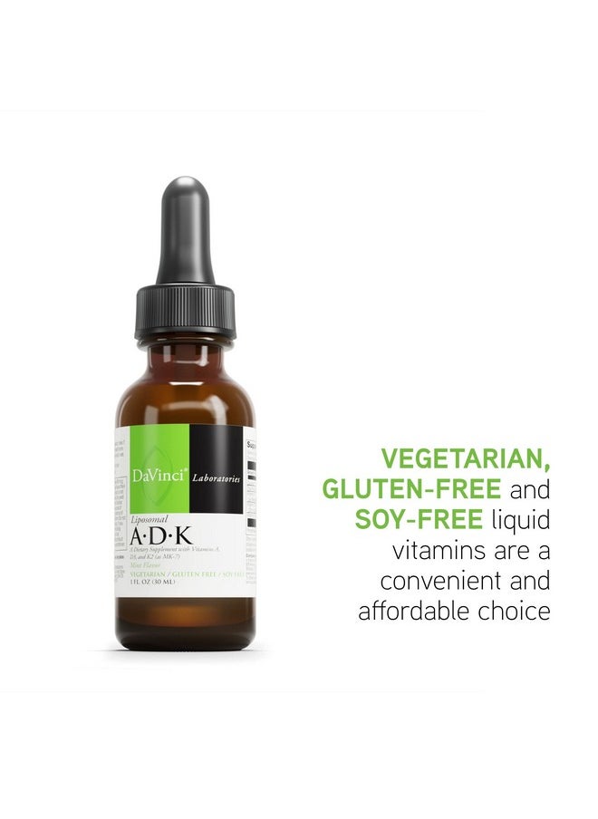 Davinci DAVINCI Labs Liposomal ADK - Liquid Dietary Supplement to Support Immune System, Bone and Heart Health* - with Vitamin A, Vitamin D3 and Vitamin K2 - Gluten-Free - Vegetarian - 30 ml  - Image 2