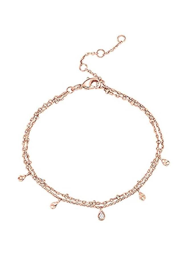 PAVOI 14K Gold Plated Beaded Cuban Cubic Zirconia Simulated Diamond Station Infinity Chain Bracelets for Women | Adjustable Chain Bracelet - Image 1