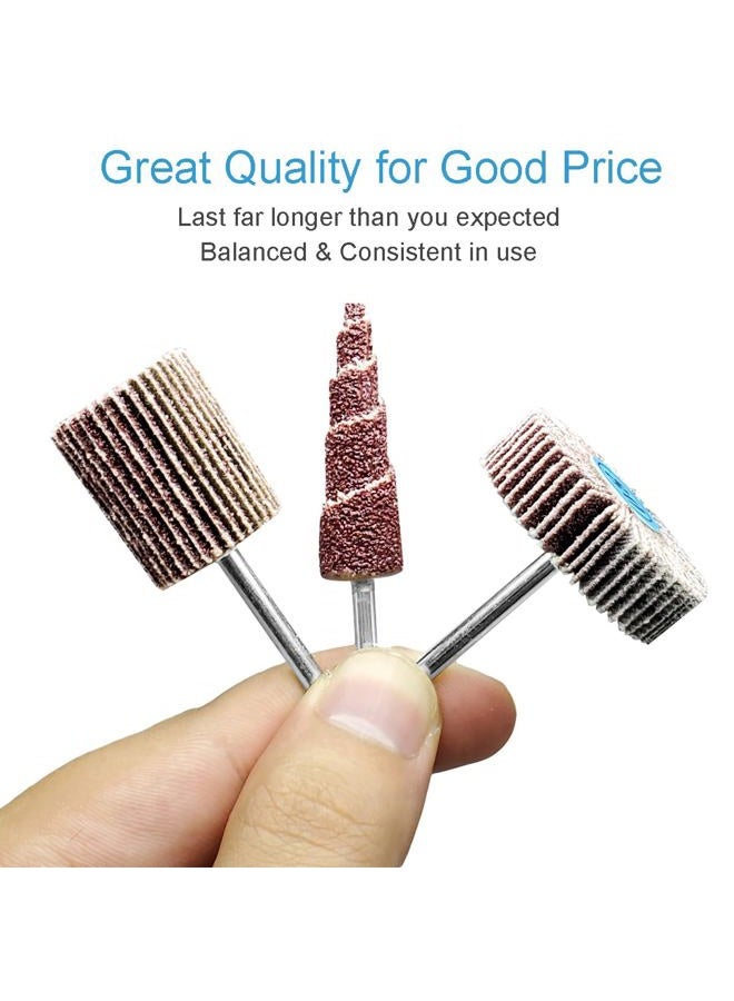 Sackorange 30 PCS Abrasive Flap Wheel Sander,80 Grit 1/8" Shank Diameter Cone Shape Abrasive Sandpaper Flap Sanding Wheel Grinding Head Rotary Tool for Grinding and Polishing - Image 4