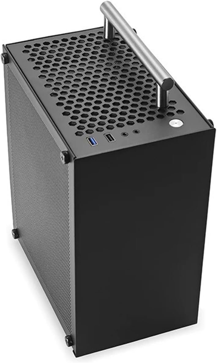 Compatible for ITX Black 7L Compact PC Case Transparent Panel Fits SFX Power 70mm Cooler 206mm Graphics Card(T40 White Cable4.0) - Image 2
