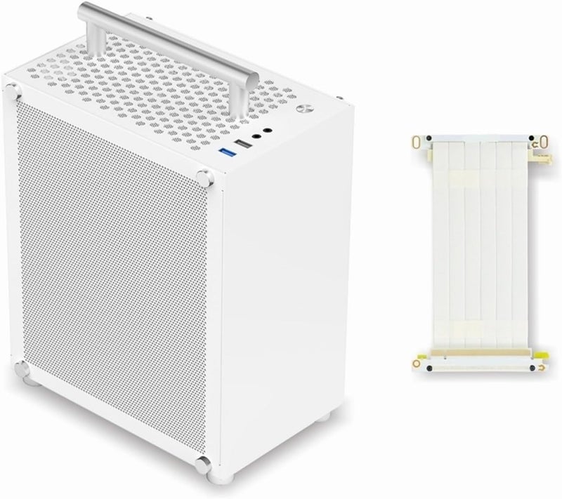 Compatible for ITX Black 7L Compact PC Case Transparent Panel Fits SFX Power 70mm Cooler 206mm Graphics Card(T40 White Cable4.0) - Image 3