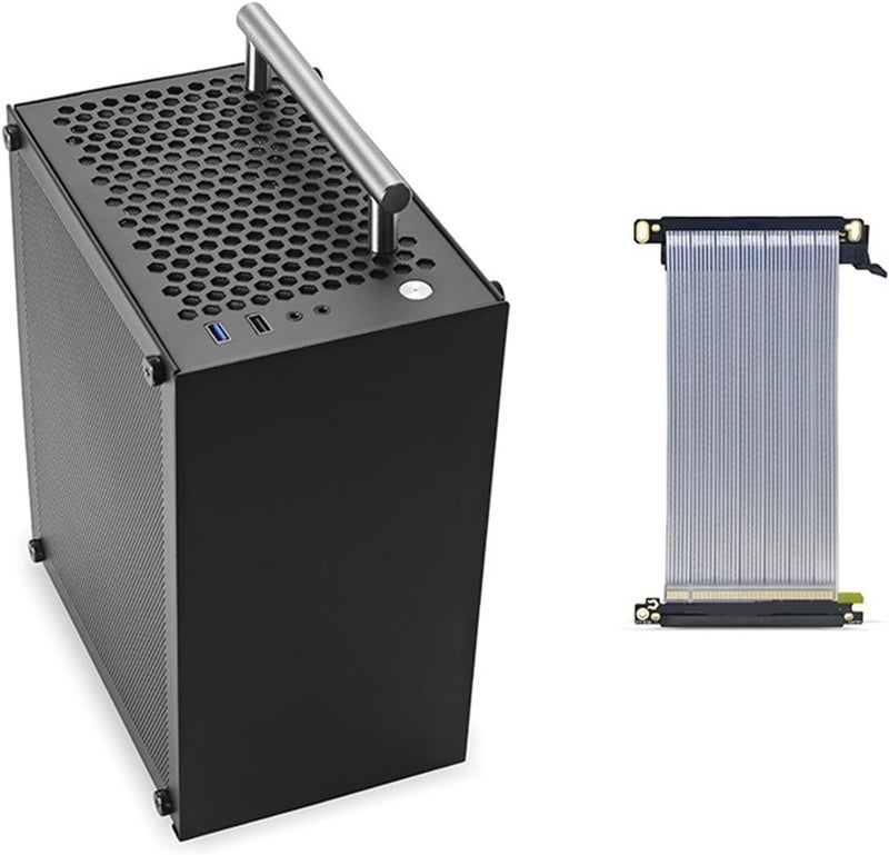 Compatible for ITX Black 7L Compact PC Case Transparent Panel Fits SFX Power 70mm Cooler 206mm Graphics Card(T40 White Cable4.0) - Image 4
