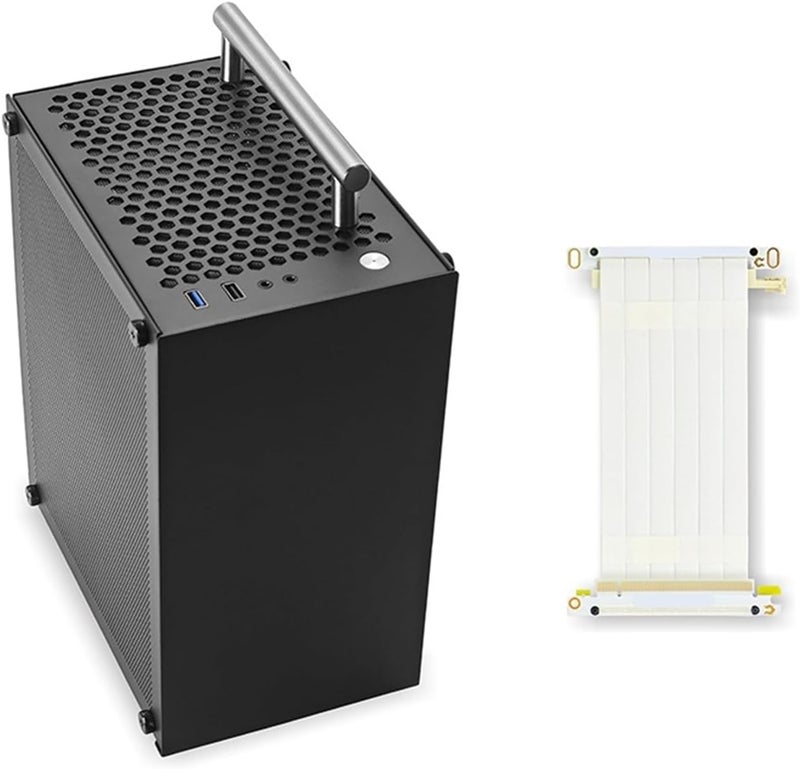 Compatible for ITX Black 7L Compact PC Case Transparent Panel Fits SFX Power 70mm Cooler 206mm Graphics Card(T40 White Cable4.0) - Image 5