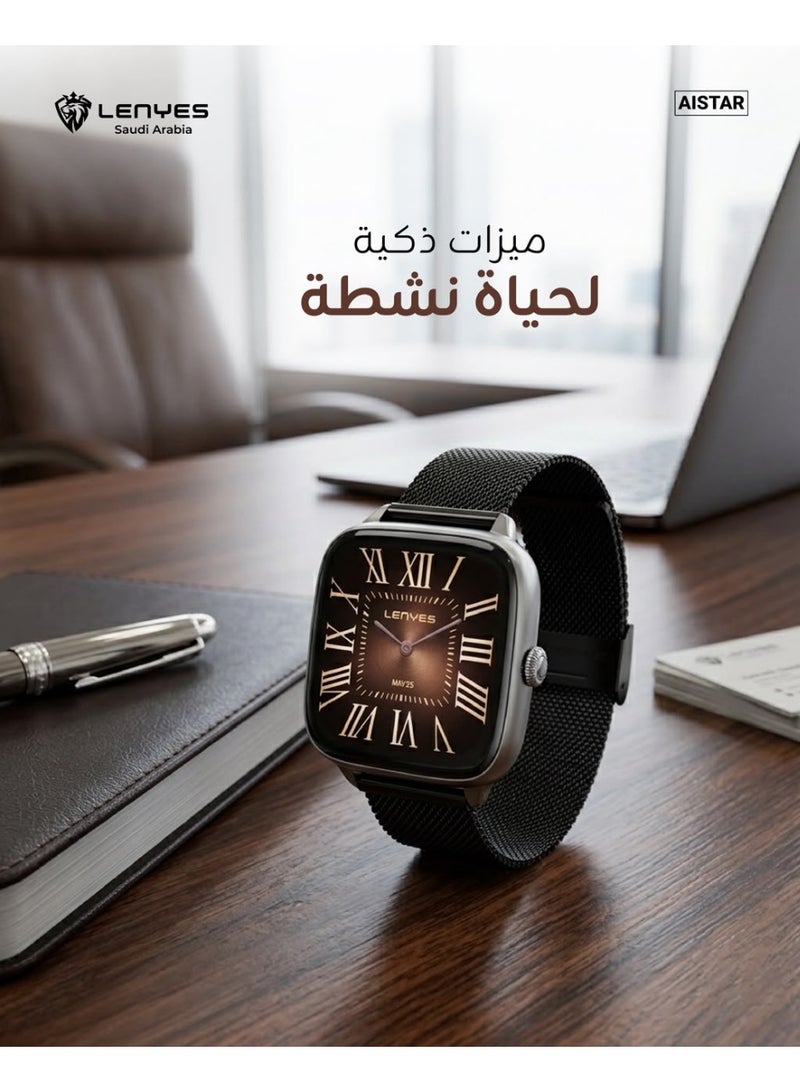 لينيس ساعة ذكية Lenyes AISTAR تصميم يجمع بين الأناقة العصرية والتقنيات الذكية المتقدمة المدعومة بالذكاء الاصطناعي واكثر من 100 وضع رياضي - Image 4