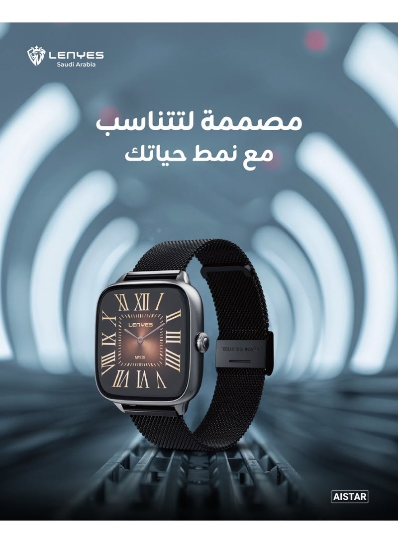 لينيس ساعة ذكية Lenyes AISTAR تصميم يجمع بين الأناقة العصرية والتقنيات الذكية المتقدمة المدعومة بالذكاء الاصطناعي واكثر من 100 وضع رياضي - Image 3
