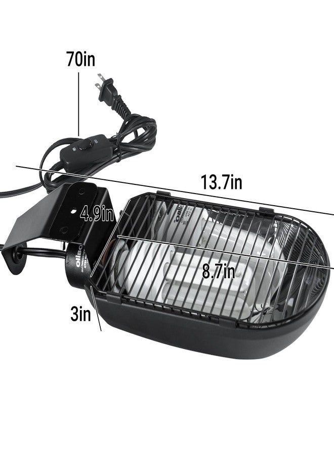Oiibo طقم إضاءة قفص الطيور من أوييبو، غطاء مصباح أفيان صن مع لمبة فلورسنت مدمجة بقوة 20 واط ونسبة حماية 2.4% من الأشعة فوق البنفسجية UVB وUVA، مناسب لجميع أنواع الطيور الأسيرة. - Image 2