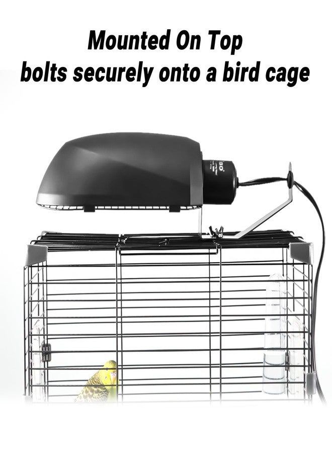 Oiibo طقم إضاءة قفص الطيور من أوييبو، غطاء مصباح أفيان صن مع لمبة فلورسنت مدمجة بقوة 20 واط ونسبة حماية 2.4% من الأشعة فوق البنفسجية UVB وUVA، مناسب لجميع أنواع الطيور الأسيرة. - Image 4