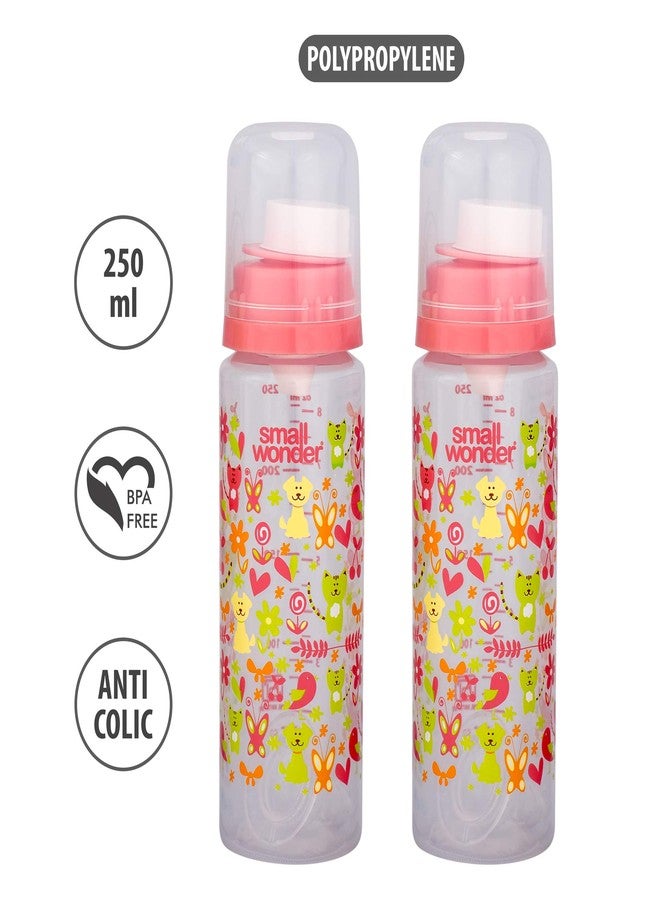 Small Wonder Pure Baby Feeding Bottle (Pack of 2), 250 ML, Pink - Image 2