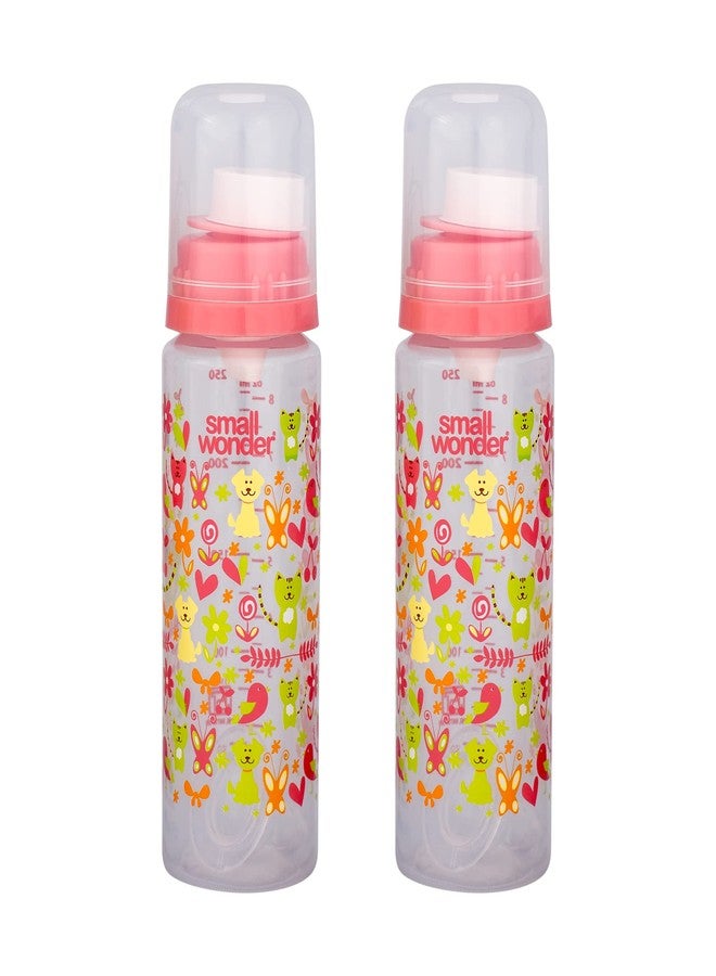 Small Wonder Pure Baby Feeding Bottle (Pack of 2), 250 ML, Pink - Image 1