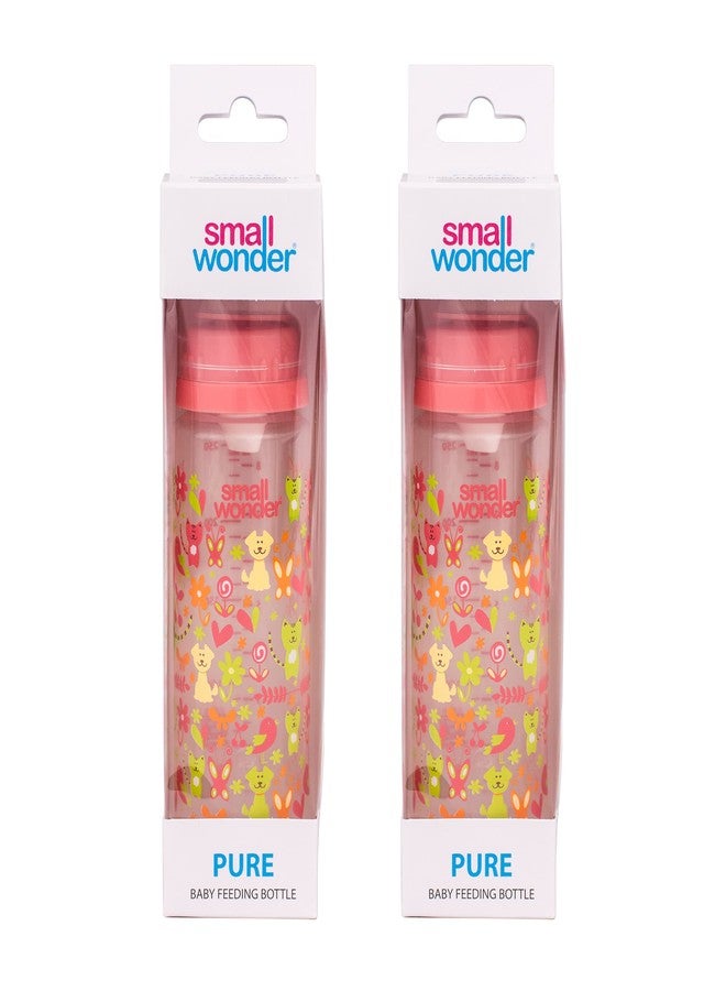 Small Wonder Pure Baby Feeding Bottle (Pack of 2), 250 ML, Pink - Image 3