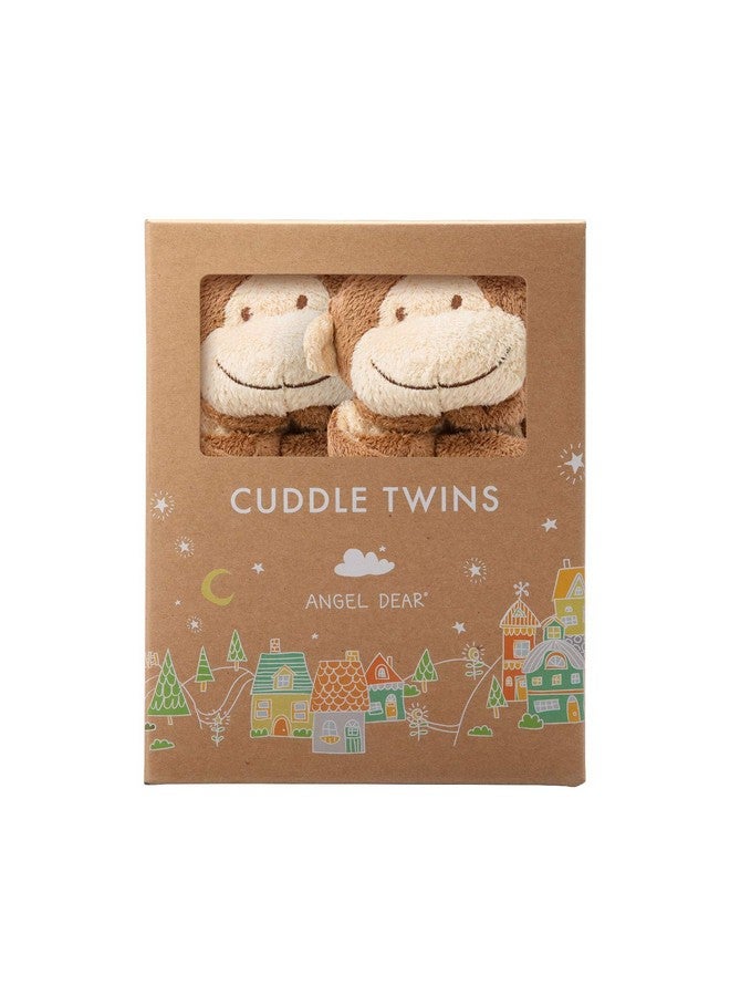 Angel Dear - Brown Monkey, Cuddle Twins Blankie Set - Image 1