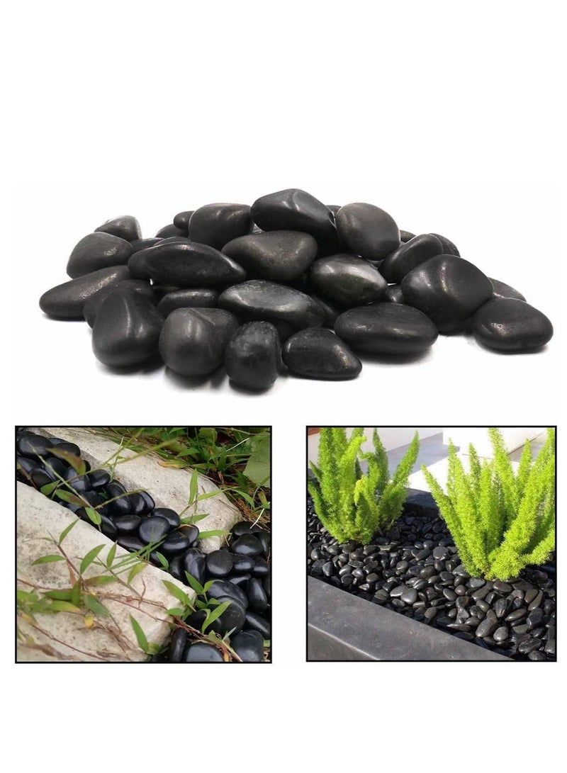 vsell24 3-5cm Large Black Decorative Natural River Pebbles Light Polished Stones For Glassware, Vases, Outdoor Graden, Lawn Aquariums - Image 5