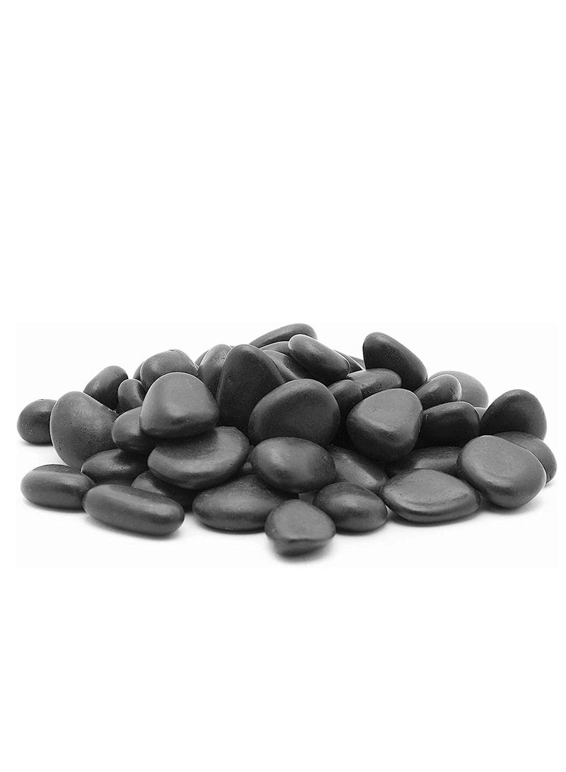 vsell24 3-5cm Large Black Decorative Natural River Pebbles Light Polished Stones For Glassware, Vases, Outdoor Graden, Lawn Aquariums - Image 1